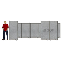 GOF 3 Person Separate Workstation Cubicle (5'D x 19.5'W x 6'H -W)