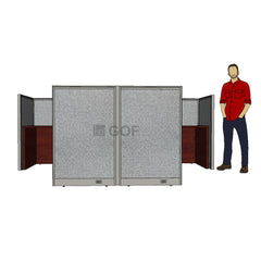 GOF Double 2 Person Workstation Cubicle (11'D x 6'W x 4'H)