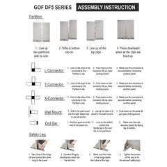 GOF Double 8 Person Workstation Cubicle (C-12'D x 24'W x 5'H) / Office Partition, Room Divider - Kainosbuy.com