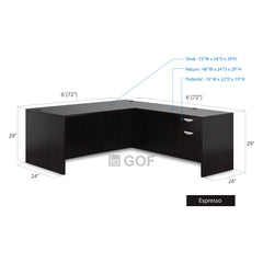 GOF 2 Person Workstation Cubicle (C-6'D x 12'W x 4'H)