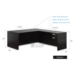 GOF Double 2 Person Workstation Cubicle (12'D x 6'W x 4'H)