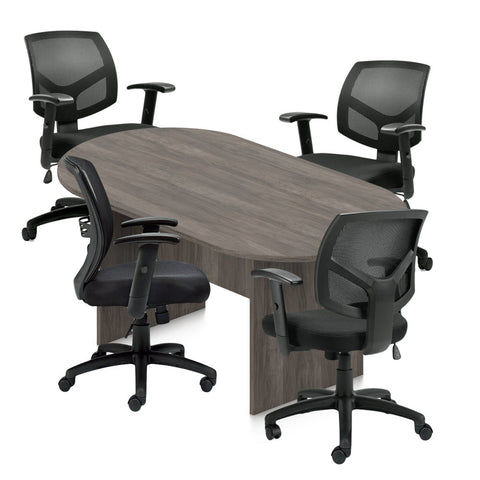 6ft, 8ft, 10ft Racetrack Conference Table and Chair (G11514B) Set