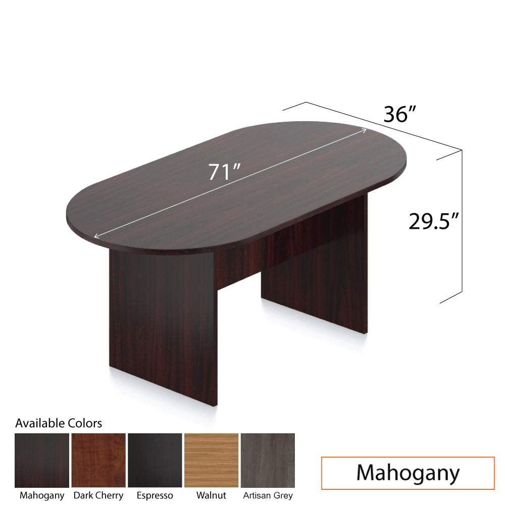 6ft. Racetrack Conference Table with<br>4 Chairs(G10902B) - Kainosbuy.com