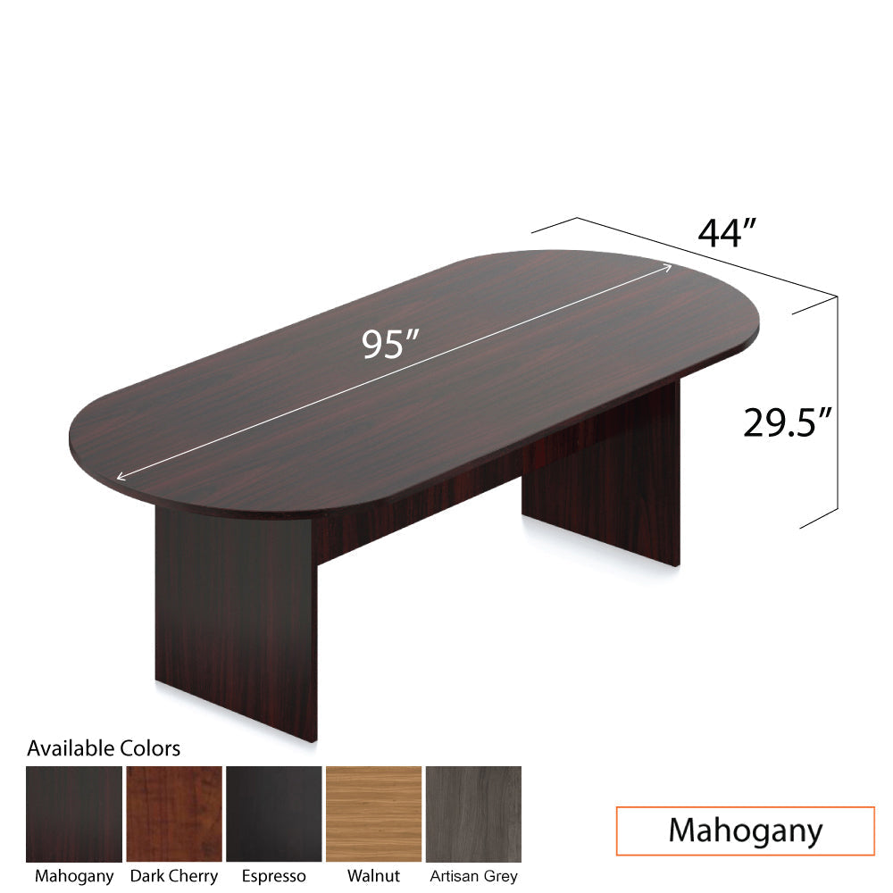 8ft. Racetrack Conference Table with<br>6 Chairs(G10902B) - Kainosbuy.com