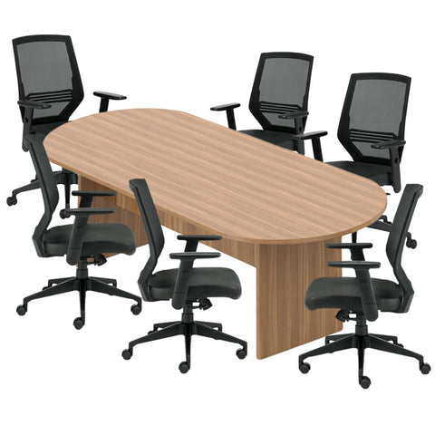 6ft, 8ft, 10ft Racetrack Conference Table and Chair (G12112B) Set