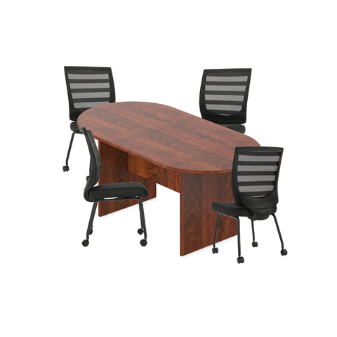 6ft, 8ft, 10ft Racetrack Conference Table and Chair (G10706B) Set