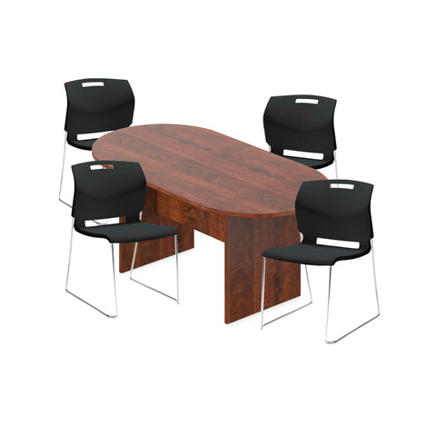 6ft, 8ft, 10ft Racetrack Conference Table and Chair (6711) Set
