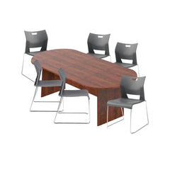 6ft, 8ft, 10ft Racetrack Conference Table and Chair (6621) Set