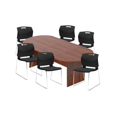 6ft, 8ft, 10ft Racetrack Conference Table and Chair (6711) Set