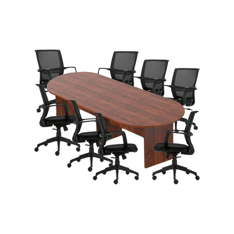 6ft, 8ft, 10ft Racetrack Conference Table and Chair (G13026B) Set