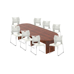 6ft, 8ft, 10ft Racetrack Conference Table and Chair (6621) Set
