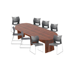 6ft, 8ft, 10ft Racetrack Conference Table and Chair (6621) Set