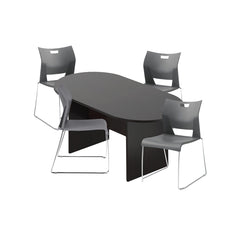 6ft, 8ft, 10ft Racetrack Conference Table and Chair (6621) Set
