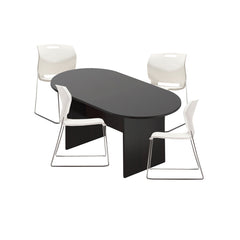 6ft, 8ft, 10ft Racetrack Conference Table and Chair (6711) Set