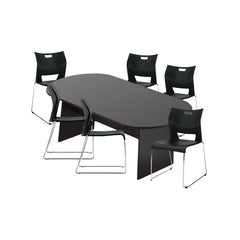 6ft, 8ft, 10ft Racetrack Conference Table and Chair (6621) Set