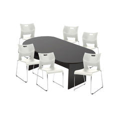 6ft, 8ft, 10ft Racetrack Conference Table and Chair (6621) Set