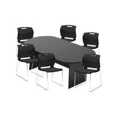 6ft, 8ft, 10ft Racetrack Conference Table and Chair (6711) Set