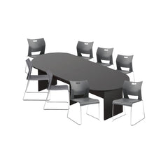 6ft, 8ft, 10ft Racetrack Conference Table and Chair (6621) Set