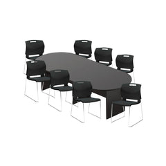 6ft, 8ft, 10ft Racetrack Conference Table and Chair (6711) Set