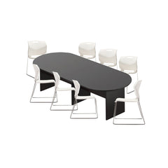 6ft, 8ft, 10ft Racetrack Conference Table and Chair (6711) Set