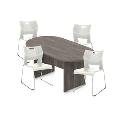 6ft, 8ft, 10ft Racetrack Conference Table and Chair (6621) Set