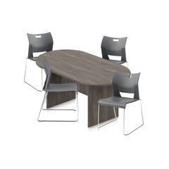 6ft, 8ft, 10ft Racetrack Conference Table and Chair (6621) Set