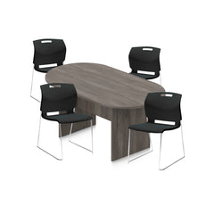 6ft, 8ft, 10ft Racetrack Conference Table and Chair (6711) Set