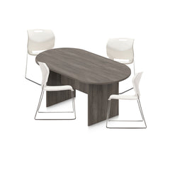 6ft, 8ft, 10ft Racetrack Conference Table and Chair (6711) Set