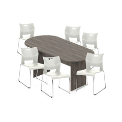 6ft, 8ft, 10ft Racetrack Conference Table and Chair (6621) Set