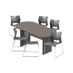 6ft, 8ft, 10ft Racetrack Conference Table and Chair (6621) Set
