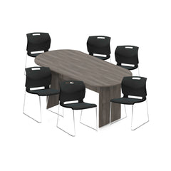 6ft, 8ft, 10ft Racetrack Conference Table and Chair (6711) Set