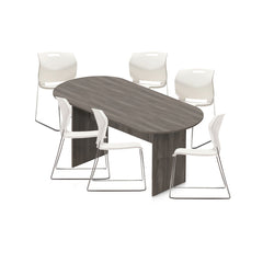 6ft, 8ft, 10ft Racetrack Conference Table and Chair (6711) Set