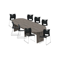 6ft, 8ft, 10ft Racetrack Conference Table and Chair (6621) Set