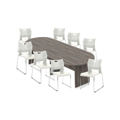 6ft, 8ft, 10ft Racetrack Conference Table and Chair (6621) Set