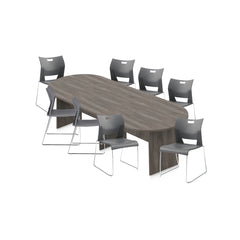 6ft, 8ft, 10ft Racetrack Conference Table and Chair (6621) Set