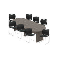 6ft, 8ft, 10ft Racetrack Conference Table and Chair (6711) Set