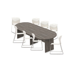 6ft, 8ft, 10ft Racetrack Conference Table and Chair (6711) Set