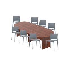 6ft, 8ft, 10ft Racetrack Conference Table and Chair (6751) Set