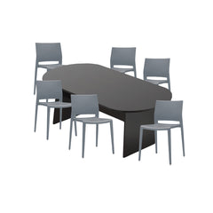 6ft, 8ft, 10ft Racetrack Conference Table and Chair (6751) Set