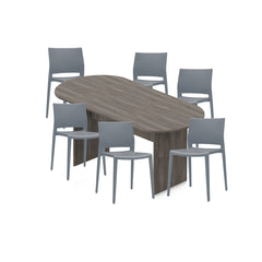 6ft, 8ft, 10ft Racetrack Conference Table and Chair (6751) Set