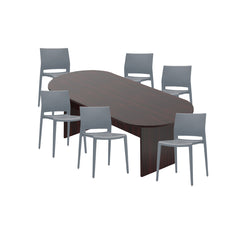 6ft, 8ft, 10ft Racetrack Conference Table and Chair (6751) Set