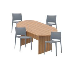 6ft, 8ft, 10ft Racetrack Conference Table and Chair (6751) Set