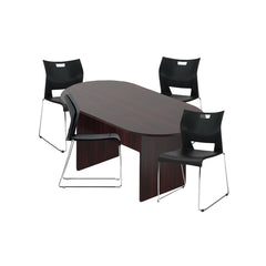 6ft, 8ft, 10ft Racetrack Conference Table and Chair (6621) Set