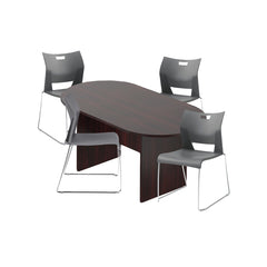 6ft, 8ft, 10ft Racetrack Conference Table and Chair (6621) Set
