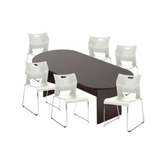 6ft, 8ft, 10ft Racetrack Conference Table and Chair (6621) Set