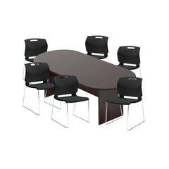 6ft, 8ft, 10ft Racetrack Conference Table and Chair (6711) Set