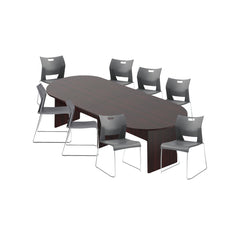 6ft, 8ft, 10ft Racetrack Conference Table and Chair (6621) Set