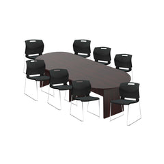 6ft, 8ft, 10ft Racetrack Conference Table and Chair (6711) Set