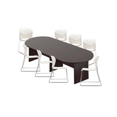 6ft, 8ft, 10ft Racetrack Conference Table and Chair (6711) Set