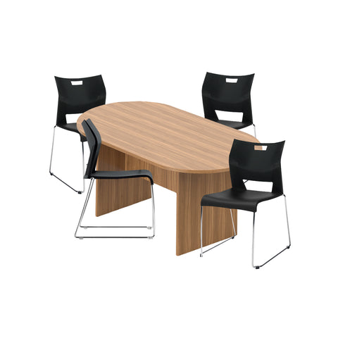 6ft, 8ft, 10ft Racetrack Conference Table and Chair (6621) Set